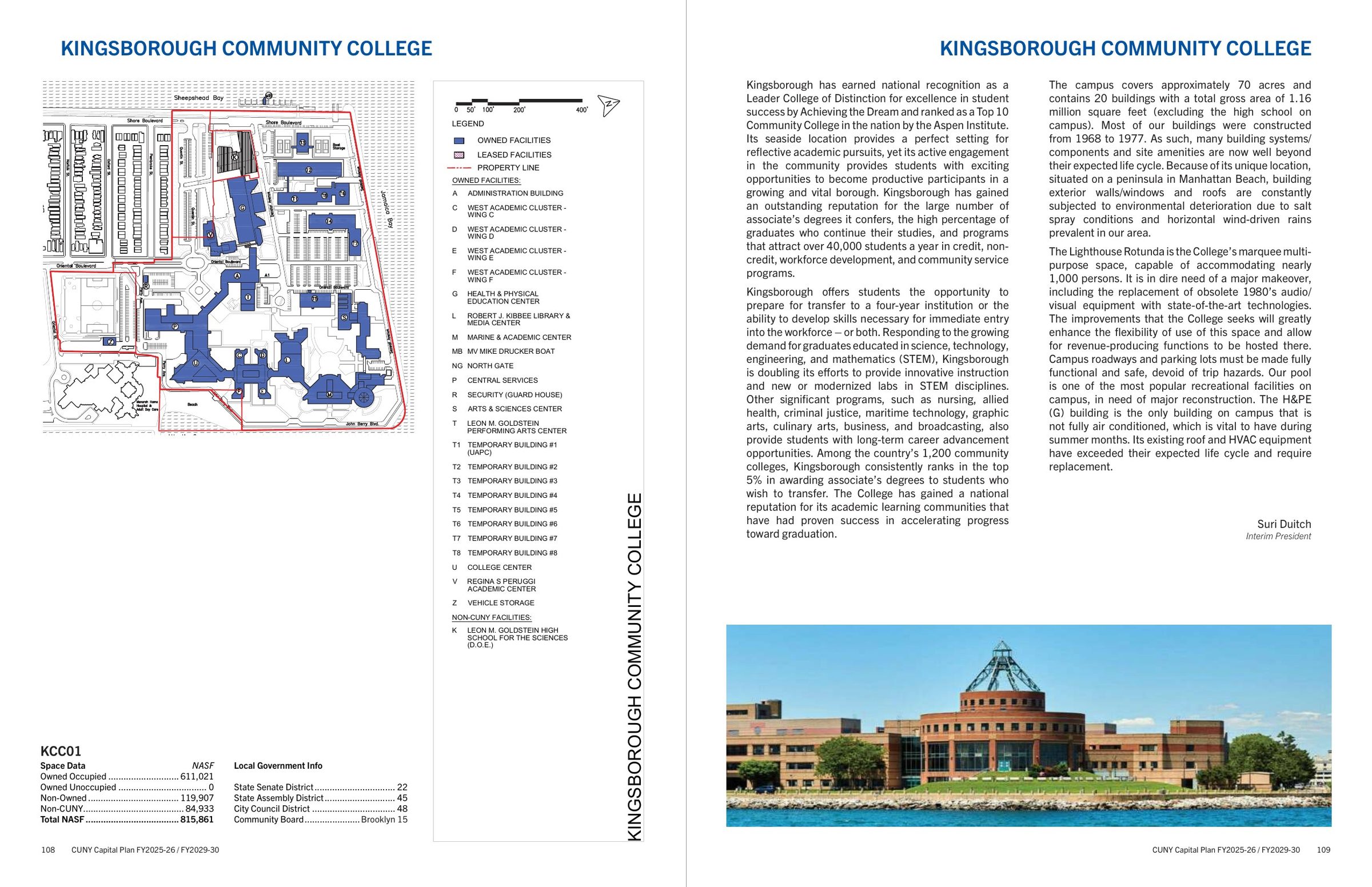 Kingsborough Community College campus profile: site map, fac